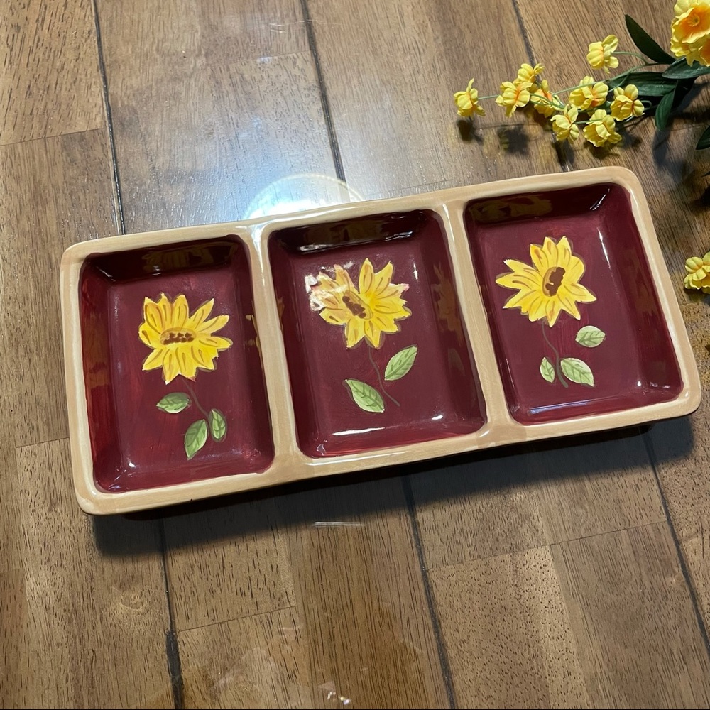 Montauk Meadows 3-Section Serving Platter NWT